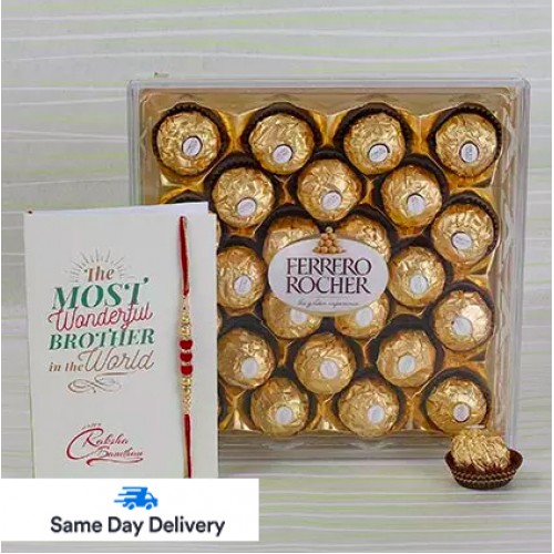 Rakhi with 24 pcs Ferrero